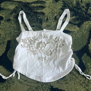 Garage White Graphic Women's Top